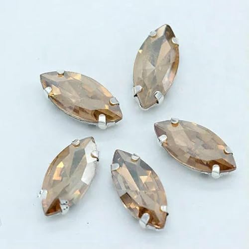 Alle Größen/Pferdeauge, 24 Farben, zum Aufnähen von Kristallglassteinen, Strasssteinen, silberner Krallenknopf für Kleidung, Gold-Champagner, 30 Stück, 5 x 10 mm Alle Größen/Pferdeauge, 24 Farben, zum Aufnähen von Kristallglassteinen, Strasssteinen, silberner Krallenknopf für Kleidung, Gold-Champagner, 30 Stück, 5 x 10 mm von TBSKUY