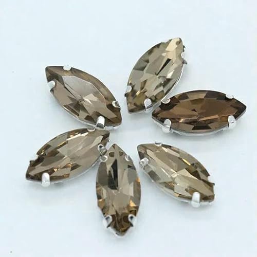 Alle Größen/Pferdeauge, 24 Farben, zum Aufnähen von Kristallglassteinen, Strasssteinen, silberner Krallenknopf für Kleidung, Kaffeebraun, 30 Stück, 4 x 8 mm Alle Größen/Pferdeauge, 24 Farben, zum Aufnähen von Kristallglassteinen, Strasssteinen, silberner Krallenknopf für Kleidung, Kaffeebraun, 30 Stück, 4 x 8 mm von TBSKUY