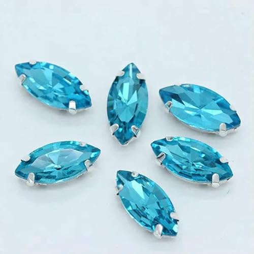 Alle Größen/Pferdeauge, 24 Farben, zum Aufnähen von Kristallglassteinen, Strasssteinen, silberner Krallenknopf für Kleidung, blauer See, 30 Stück, 4 x 8 mm Alle Größen/Pferdeauge, 24 Farben, zum Aufnähen von Kristallglassteinen, Strasssteinen, silberner Krallenknopf für Kleidung, blauer See, 30 Stück, 4 x 8 mm von TBSKUY