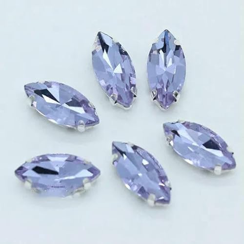 Alle Größen/Pferdeauge, 24 Farben, zum Aufnähen von Kristallglassteinen, Strasssteinen, silberner Krallenknopf für Kleidung, hellviolett, 30 Stück, 5 x 10 mm Alle Größen/Pferdeauge, 24 Farben, zum Aufnähen von Kristallglassteinen, Strasssteinen, silberner Krallenknopf für Kleidung, hellviolett, 30 Stück, 5 x 10 mm von TBSKUY