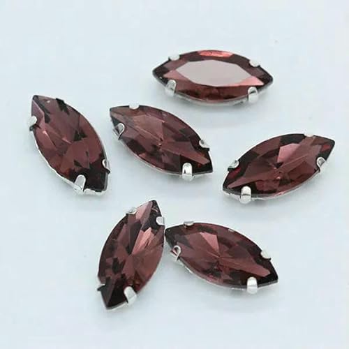 Alle Größen/Pferdeauge, 24 Farben, zum Aufnähen von Kristallglassteinen, Strasssteinen, silberner Krallenknopf für Kleidung, mittlerer Amethyst, 9p, 13 x 27 mm Alle Größen/Pferdeauge, 24 Farben, zum Aufnähen von Kristallglassteinen, Strasssteinen, silberner Krallenknopf für Kleidung, mittlerer Amethyst, 9p, 13 x 27 mm von TBSKUY