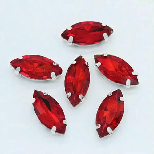 Alle Größen/Pferdeauge, 24 Farben, zum Aufnähen von Kristallglassteinen, Strasssteinen, silberner Krallenknopf für Kleidung, siam, 30 Stück, 5 x 10 mm Alle Größen/Pferdeauge, 24 Farben, zum Aufnähen von Kristallglassteinen, Strasssteinen, silberner Krallenknopf für Kleidung, siam, 30 Stück, 5 x 10 mm von TBSKUY