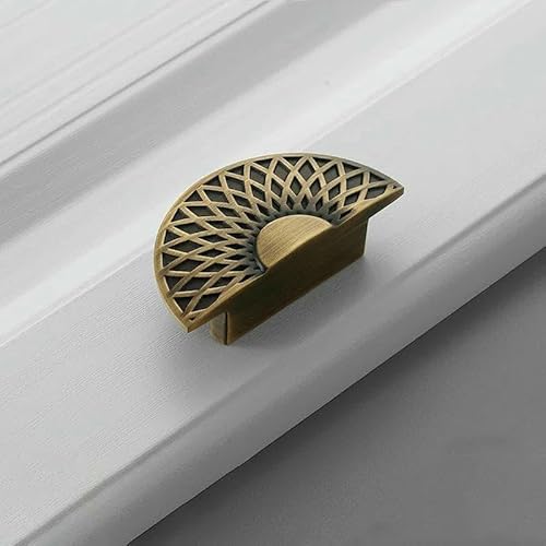 Bronze Amerikanischer Retro-Schlichtmöbel-Schranktür-Einlochgriff Kupfer-Halbkreis Antik-Kupfer-Schrankgriff-5326Vintage Brass-32 von TBSKUY