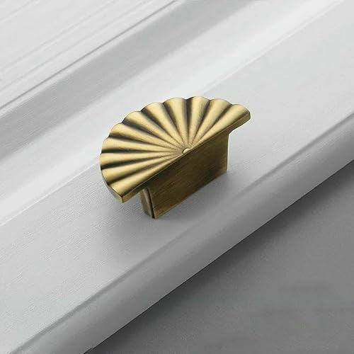 Bronzener amerikanischer Retro-Schneller Möbelschranktür-Einlochgriff, Kupferhalbkreis, antiker Kupferschrankgriff-5144Vintage Brass-32 von TBSKUY