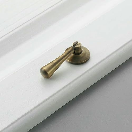 Bronzener amerikanischer Retro-Schnörkel für Möbel, Schranktür, Einlochgriff, Kupfer, Halbkreis, antiker Kupfer-Schrankgriff - Vintage Brass-5053S von TBSKUY