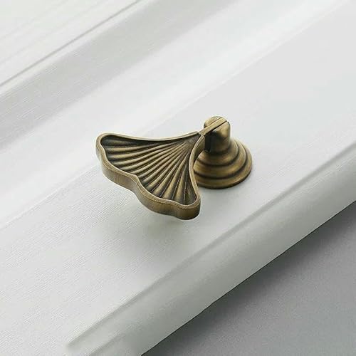 Bronzener amerikanischer Retro-Schnörkel für Möbel, Schranktür, Einlochgriff, Kupfer, Halbkreis, antiker Kupfer-Schrankgriff - Vintage Brass-5102 von TBSKUY