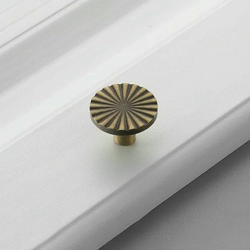 Bronzener amerikanischer Retro-Schnörkel für Möbel, Schranktür, Einlochgriff, Kupfer, Halbkreis, antiker Kupfer-Schrankgriff - Vintage Brass - 5144S von TBSKUY