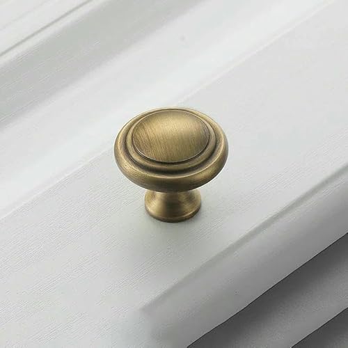 Bronzener amerikanischer Retro-Schranktürgriff mit einfachem Einlochgriff, Kupferhalbkreis, antiker Kupferschrankgriff - Vintage Brass-5008 von TBSKUY