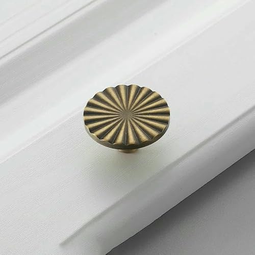 Bronzener amerikanischer Retro-Schranktürgriff mit einfachem Einlochgriff, Kupferhalbkreis, antiker Kupferschrankgriff - Vintage Brass - 5144L von TBSKUY