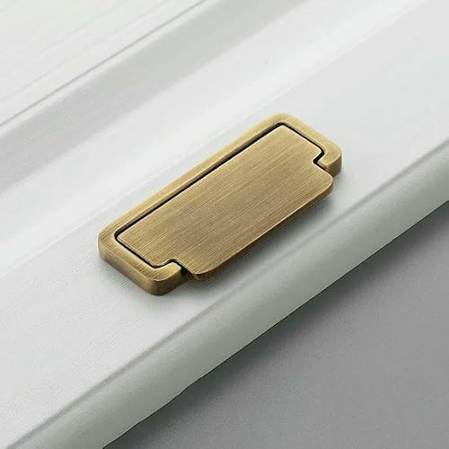 Bronzener amerikanischer Retro-Schranktürgriff mit einfachem Einlochgriff, Kupferhalbkreis, antiker Kupferschrankgriff - Vintage Brass-5294 von TBSKUY
