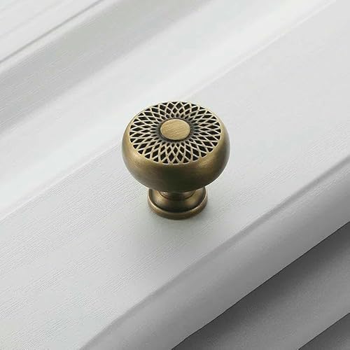 Bronzener amerikanischer Retro-Schranktürgriff mit einfachem Einlochgriff, Kupferhalbkreis, antiker Kupferschrankgriff - Vintage Brass-5326 von TBSKUY