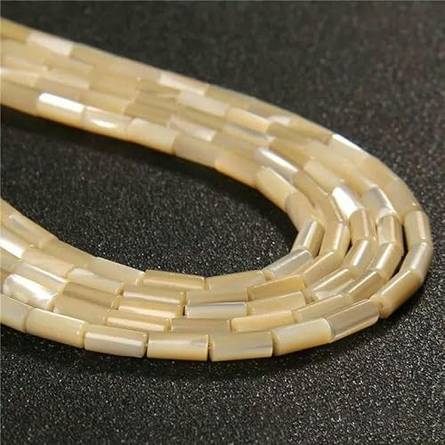 Bunte natürliche Süßwasser-Muschel-Röhrenperlen, gefärbte Perlmutt-Muschel, lose Perlen für die Schmuckherstellung, DIY-Armband, Halskette, 15 Zoll - 6 Röhren, 4 x 8 mm von TBSKUY