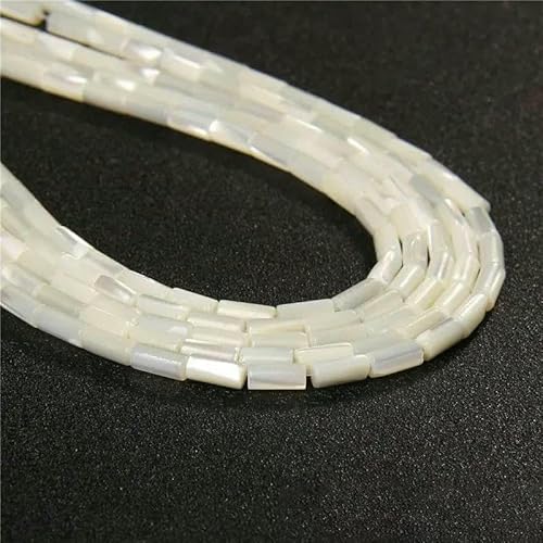 Bunte natürliche Süßwasser-Muschel-Röhrenperlen, gefärbte Perlmutt-Muschel, lose Perlen für die Schmuckherstellung, DIY-Armband, Halskette, 38,1 cm – 3 Röhren, 4 x 8 mm von TBSKUY