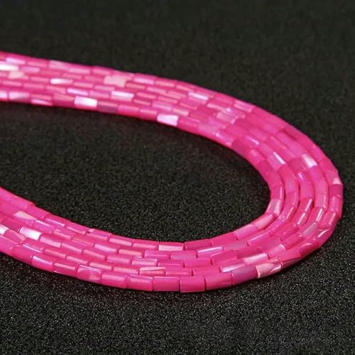 Bunte natürliche Süßwasser-Muschel-Röhrenperlen, gefärbte Perlmutt-Muschel, lose Perlen zur Schmuckherstellung, DIY-Armband, Halskette, 15-20 Röhren, 3 x 5 mm von TBSKUY