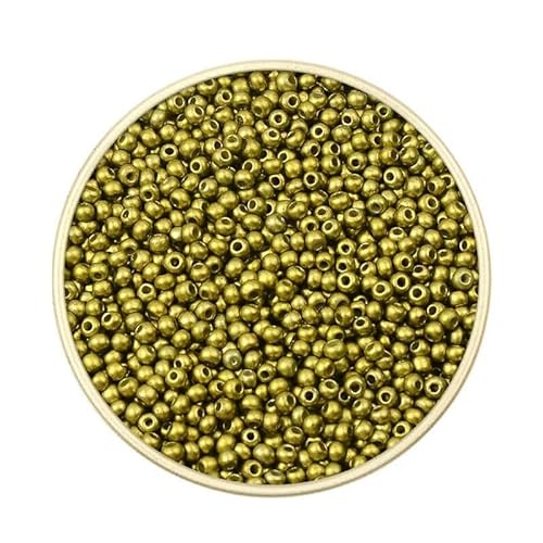 Ca. 1000 Stück 2 mm Matellic Charm Tschechische Glasperlen Rocailles zur Schmuckherstellung, Armband, Halskette, DIY-Zubehör-XP03-Ca. 2000 Stück 15 g von TBSKUY
