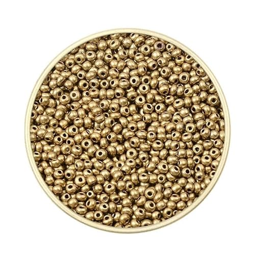 Ca. 1000 Stück 2 mm Matellic Charm Tschechische Glasperlen Rocailles zur Schmuckherstellung, Armband, Halskette, DIY-Zubehör-XP10-Ca. 1000 Stück 7,5 g von TBSKUY