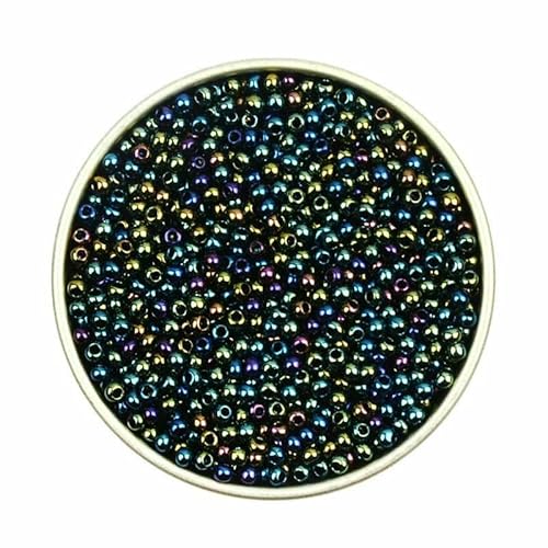 Ca. 1000 Stück 2 mm Matellic Charm Tschechische Glasperlen Rocailles zur Schmuckherstellung, Armband, Halskette, DIY-Zubehör-XP18-Ca. 2000 Stück 15 g von TBSKUY