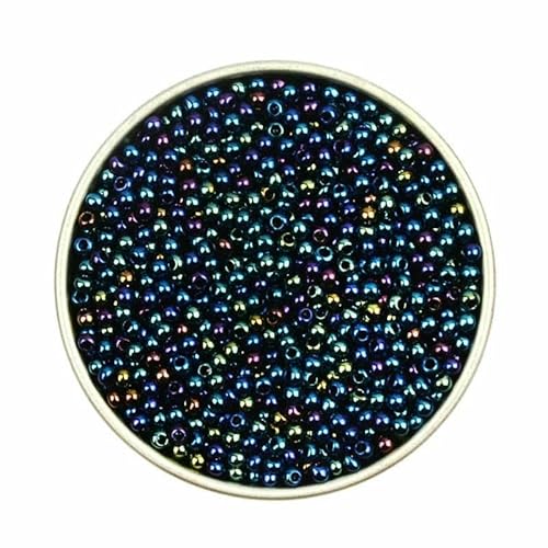 Ca. 1000 Stück 2 mm Matellic Charm Tschechische Glasperlen Rocailles zur Schmuckherstellung, Armband, Halskette, DIY-Zubehör-XP19-Ca. 1000 Stück 7,5 g von TBSKUY