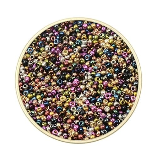 Ca. 1000 Stück 2 mm Matellic Charm Tschechische Glasperlen Rocailles zur Schmuckherstellung, Armband, Halskette, DIY-Zubehör-XP27-Ca. 2000 Stück 15 g Ca. 1000 Stück 2 mm Matellic Charm Tschechische Glasperlen Rocailles zur Schmuckherstellung, Armband, Halskette, DIY-Zubehör-XP27-Ca. 2000 Stück 15 g von TBSKUY
