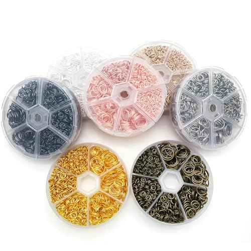 Ca. 1000 Stück offene Biegeringe in 6 verschiedenen Größen, 4,0 mm, 5 mm, 6 mm, 8 mm, 10 mm, 12 mm mit 1 Biegering-Öffnungs-/Schließwerkzeug für Heimwerkerarbeiten – 7 Farben mischen Ca. 1000 Stück offene Biegeringe in 6 verschiedenen Größen, 4,0 mm, 5 mm, 6 mm, 8 mm, 10 mm, 12 mm mit 1 Biegering-Öffnungs-/Schließwerkzeug für Heimwerkerarbeiten – 7 Farben mischen von TBSKUY