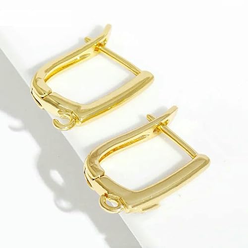 DIY-Ohrringherstellungszubehör, 18 Karat vergoldet, glatte Ohrringhakenverschlüsse, Messing-Metall-Ohrhaken, Schmuckherstellungszubehör-18 Karat vergoldet_i-4 Stück von TBSKUY