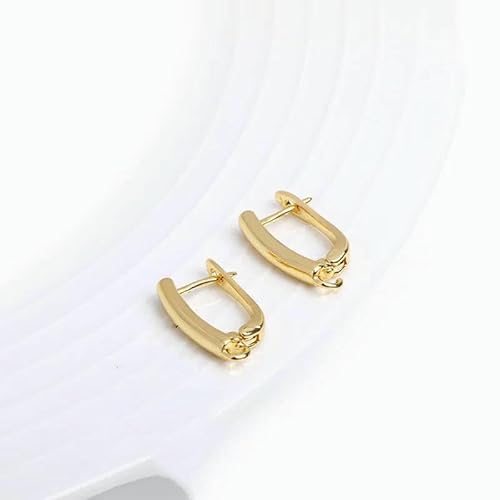 DIY-Ohrringherstellungszubehör, 18 Karat vergoldet, glatte Ohrringhakenverschlüsse, Messing-Metall-Ohrhaken, Schmuckherstellungszubehör-18 Karat vergoldet_p-2 Stück von TBSKUY