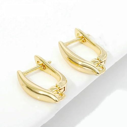 DIY Ohrringherstellungszubehör 18K vergoldete glatte Ohrringhakenverschlüsse Messing Metall Ohrhaken, Schmuckherstellungszubehör-18K vergoldet-8 Stück von TBSKUY