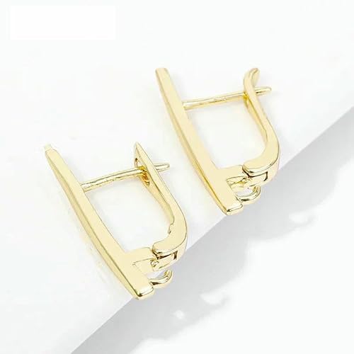 DIY-Zubehör zur Herstellung von Ohrringen, 18 Karat vergoldet, glatte Ohrringhaken, Messing-Metall-Ohrhaken, Zubehör zur Schmuckherstellung, 18 Karat vergoldet, c, 6 Stück von TBSKUY