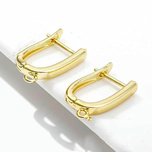 DIY-Zubehör zur Herstellung von Ohrringen, 18 Karat vergoldet, glatte Ohrringhaken, Messing-Metall-Ohrhaken, Zubehör zur Schmuckherstellung, 18 Karat vergoldet, d, 2 Stück von TBSKUY