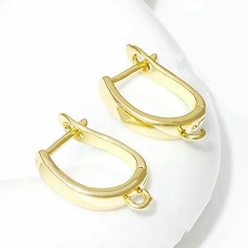 DIY-Zubehör zur Herstellung von Ohrringen, 18 Karat vergoldet, glatte Ohrringhaken, Messing-Metall-Ohrhaken, Zubehör zur Schmuckherstellung, 18 Karat vergoldet, g, 8 Stück DIY-Zubehör zur Herstellung von Ohrringen, 18 Karat vergoldet, glatte Ohrringhaken, Messing-Metall-Ohrhaken, Zubehör zur Schmuckherstellung, 18 Karat vergoldet, g, 8 Stück von TBSKUY