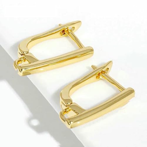 DIY-Zubehör zur Herstellung von Ohrringen, 18 Karat vergoldet, glatte Ohrringhaken, Messing-Metall-Ohrhaken, Zubehör zur Schmuckherstellung, 18 Karat vergoldet, h, 8 Stück von TBSKUY