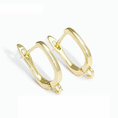 DIY-Zubehör zur Herstellung von Ohrringen, 18 Karat vergoldet, glatte Ohrringhaken, Messing-Metall-Ohrhaken, Zubehör zur Schmuckherstellung, 18 Karat vergoldet, k, 8 Stück von TBSKUY