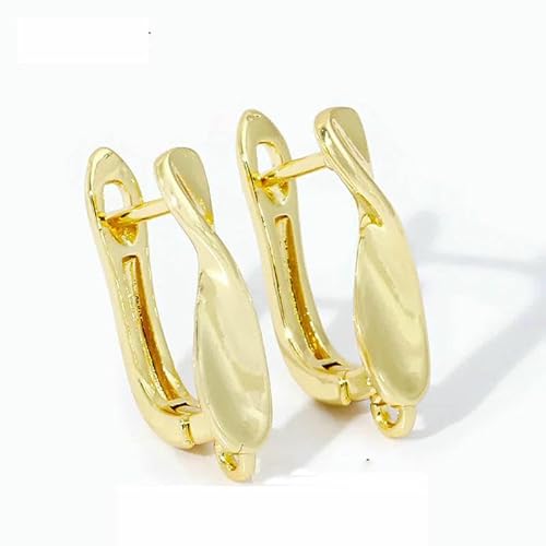 DIY-Zubehör zur Herstellung von Ohrringen, 18 Karat vergoldet, glatte Ohrringhaken, Messing-Metall-Ohrhaken, Zubehör zur Schmuckherstellung, 18 Karat vergoldet, n, 4 Stück von TBSKUY
