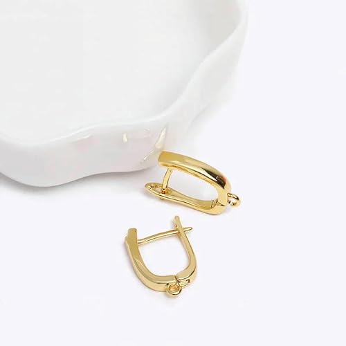 DIY-Zubehör zur Herstellung von Ohrringen, 18 Karat vergoldet, glatte Ohrringhaken, Messing-Metall-Ohrhaken, Zubehör zur Schmuckherstellung, 18 Karat vergoldet_q-8 Stück von TBSKUY