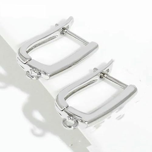 DIY-Zubehör zur Herstellung von Ohrringen, 18 Karat vergoldet, glatte Ohrringhaken, Messing-Metall-Ohrhaken, Zubehör zur Schmuckherstellung, rhodiniert_i-4 Stück von TBSKUY