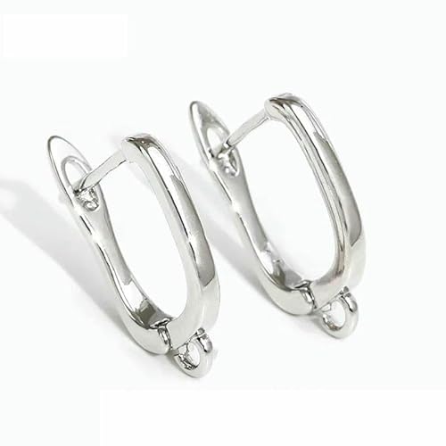 DIY-Zubehör zur Herstellung von Ohrringen, 18 Karat vergoldet, glatte Ohrringhaken, Messing-Metall-Ohrhaken, Zubehör zur Schmuckherstellung, rhodiniert_k-6 Stück von TBSKUY