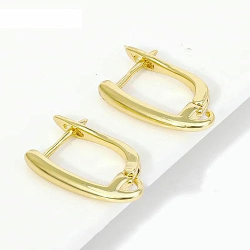 DIY-Zubehör zur Herstellung von Ohrringen, 18 Karat vergoldet, glatte Ohrringhakenverschlüsse, Ohrhaken aus Messingmetall, Zubehör zur Schmuckherstellung-18 Karat vergoldet_f-6 Stück von TBSKUY