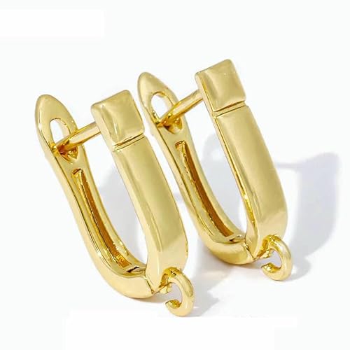 DIY-Zubehör zur Herstellung von Ohrringen, 18 Karat vergoldet, glatte Ohrringhakenverschlüsse, Ohrhaken aus Messingmetall, Zubehör zur Schmuckherstellung-18 Karat vergoldet_m-4 Stück DIY-Zubehör zur Herstellung von Ohrringen, 18 Karat vergoldet, glatte Ohrringhakenverschlüsse, Ohrhaken aus Messingmetall, Zubehör zur Schmuckherstellung-18 Karat vergoldet_m-4 Stück von TBSKUY