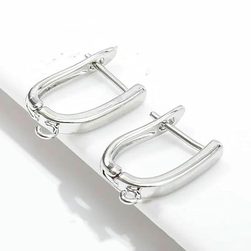 DIY-Zubehör zur Herstellung von Ohrringen, 18 Karat vergoldet, glatte Ohrringhakenverschlüsse, Ohrhaken aus Messingmetall, Zubehör zur Schmuckherstellung-Rhodium plattiert_d-2 Stück DIY-Zubehör zur Herstellung von Ohrringen, 18 Karat vergoldet, glatte Ohrringhakenverschlüsse, Ohrhaken aus Messingmetall, Zubehör zur Schmuckherstellung-Rhodium plattiert_d-2 Stück von TBSKUY