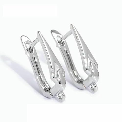 DIY-Zubehör zur Herstellung von Ohrringen, 18 Karat vergoldet, glatte Ohrringhakenverschlüsse, Ohrhaken aus Messingmetall, Zubehör zur Schmuckherstellung-Rhodium plattiert_l-8 Stück DIY-Zubehör zur Herstellung von Ohrringen, 18 Karat vergoldet, glatte Ohrringhakenverschlüsse, Ohrhaken aus Messingmetall, Zubehör zur Schmuckherstellung-Rhodium plattiert_l-8 Stück von TBSKUY