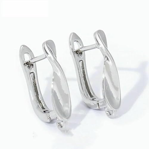 DIY-Zubehör zur Herstellung von Ohrringen, 18 Karat vergoldet, glatte Ohrringhakenverschlüsse, Ohrhaken aus Messingmetall, Zubehör zur Schmuckherstellung - rhodiniert_n-6 Stück von TBSKUY