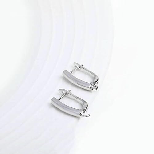 DIY-Zubehör zur Herstellung von Ohrringen, 18 Karat vergoldet, glatte Ohrringhakenverschlüsse, Ohrhaken aus Messingmetall, Zubehör zur Schmuckherstellung - rhodiniert_p-8 Stück von TBSKUY