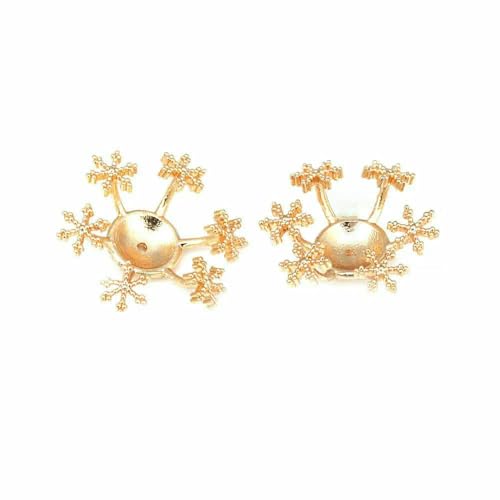 Durchmesser 12 MM 14,0 mm 15 MM 18 MM 18 Karat Goldfarbe Messing Blumenkappen Perlenkappen DIY Schmuckherstellung Ohrringe Zubehör für Frauen-46199-18 Karat Goldfarbe von TBSKUY