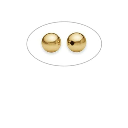 Echte 14 Karat Gold gefüllte runde nahtlose Perlen, Goldperlen zur Schmuckherstellung, handgefertigt, DIY-Zubehör, Goldschmuck-Teile, Rocailles-Perlen, 100 Stück, 2 mm von TBSKUY