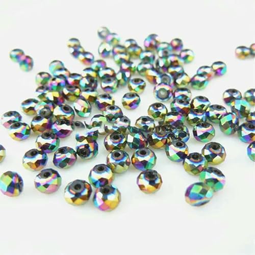 Einfarbige gelbe Farben, 3 x 4,0 mm, 125 Stück, österreichische facettierte Kristallglasperlen, lose Abstandshalter, runde Perlen zur Schmuckherstellung, mehrfarbig von TBSKUY
