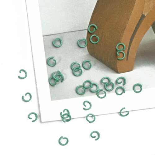 Eisen, bunt, 50 Stück, 8 mm, offene Biegeringe, geteilte Verbindungsstücke, Zubehör für die Herstellung von DIY-Schmuck, Armbänder, Zubehör – Pfauengrün von TBSKUY