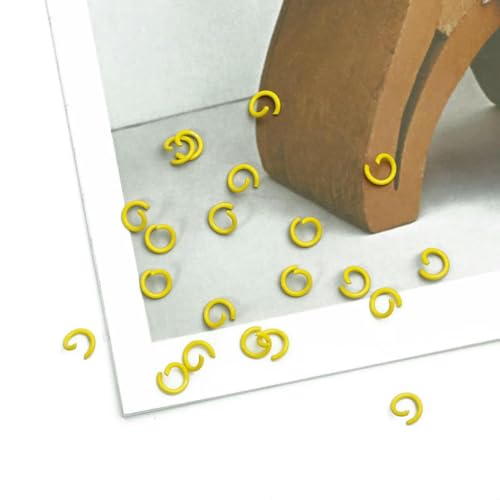 Eisen, bunt, 50 Stück, 8 mm, offene Biegeringe, geteilte Verbindungsstücke, Zubehör für die Herstellung von DIY-Schmuck, Armbänder, Zubehör – gelb Eisen, bunt, 50 Stück, 8 mm, offene Biegeringe, geteilte Verbindungsstücke, Zubehör für die Herstellung von DIY-Schmuck, Armbänder, Zubehör – gelb von TBSKUY