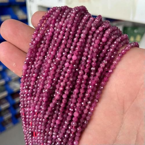 Facettierte natürliche 2–3 mm Steinperle, Zirkon, Rosenquarz, Amethyst, Rubin, Achat, Rocailles-Perlen zur Schmuckherstellung, Perlenarbeiten, DIY-Zubehör – 41. Natürli von TBSKUY