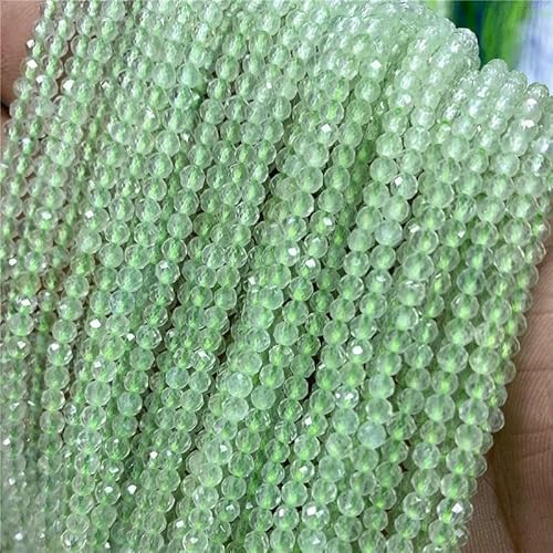 Facettierte natürliche 2-3-mm-Steinperlen, Zirkon, Rosenquarz, Amethyst, Rubin, Achat, Rocailles-Perlen zur Schmuckherstellung, Perlenarbeiten, DIY-Zubehör – 26. Prehnit von TBSKUY