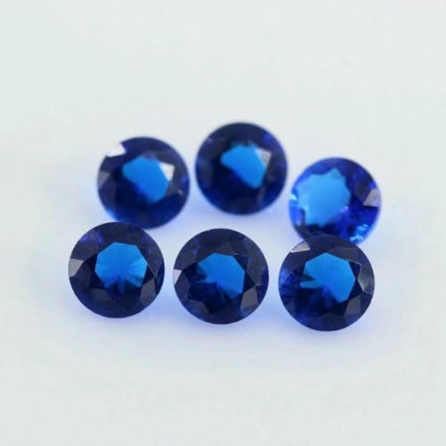 Farbige Glasperlen, 50 Stück/Los, 3,0–12 mm, loser Glasstein, rund, brillant geschliffen, synthetischer Glasedelstein für Schmuck, 113 Blau, 4,0 mm (50 Stück) von TBSKUY